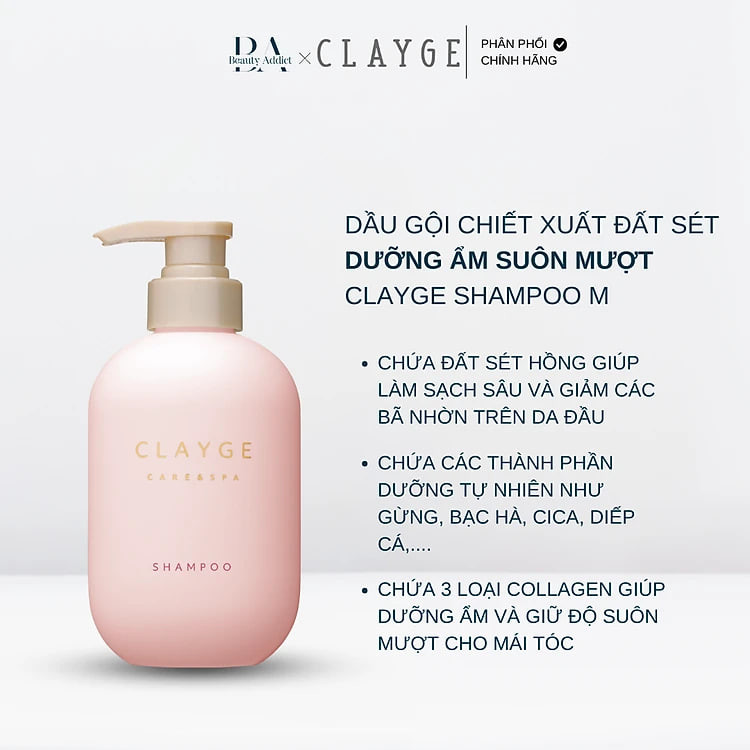 Dầu gội và dầu xả dưỡng ẩm suôn mượt CLAYGE M