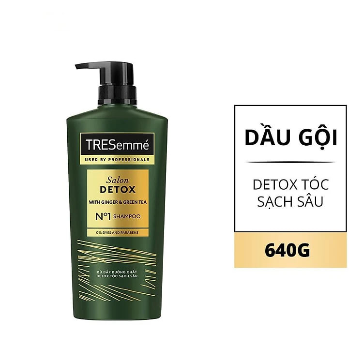 Dầu Gội Tresemmé Salon Detox Gừng & Trà Xanh Giúp Tóc Chắc Khoẻ 640g