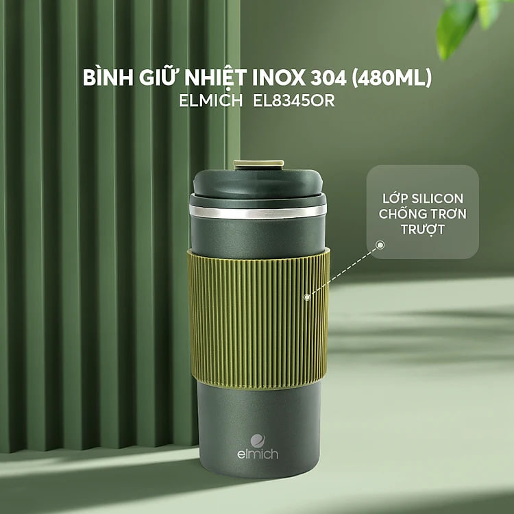 Cốc giữ nhiệt inox 304 Elmich EL8345 dung tích 480ML - Hàng Chính Hãng
