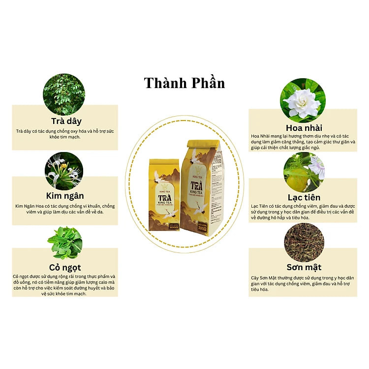Trà Kingtea 500g - Trà Thảo Mộc Thanh Nhiệt - Mát Gan - Hỗ Trợ Điều Trị Mất Ngủ