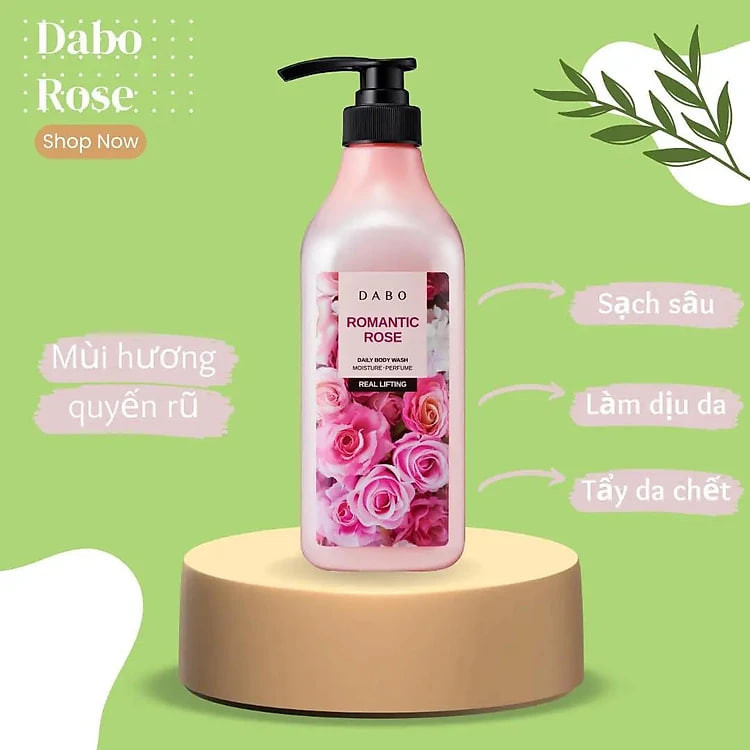 Sữa Tắm Trắng Mịn, Sạch Nhờn Hương Hoa Hồng Dabo Romantic Rose (750ml)