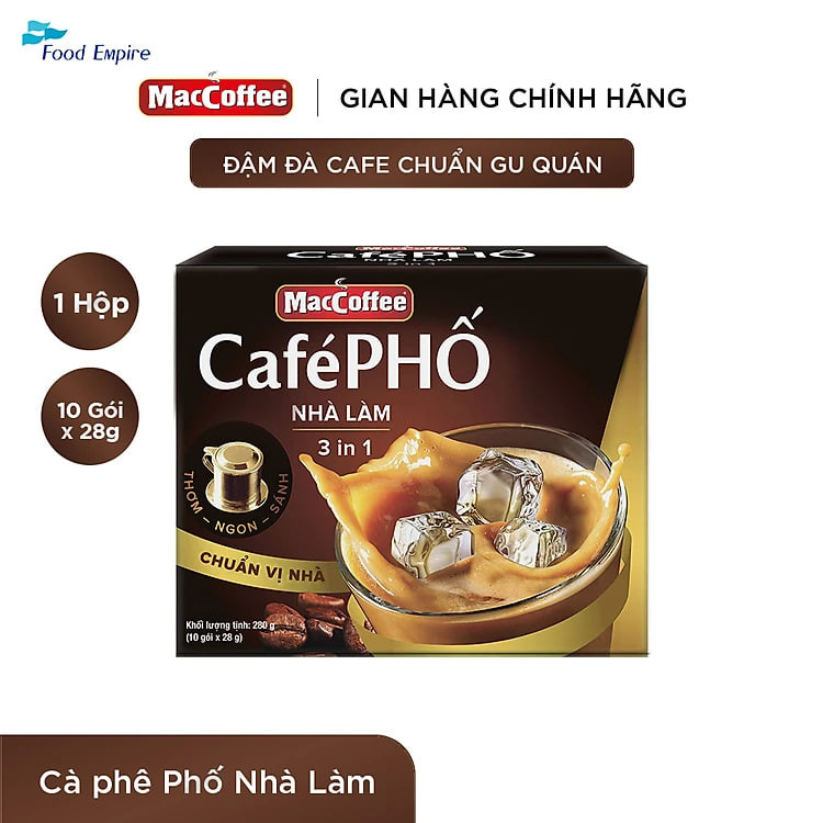 Cà phê Phố Nhà làm - MacCoffee (hộp 10 gói x 28g)