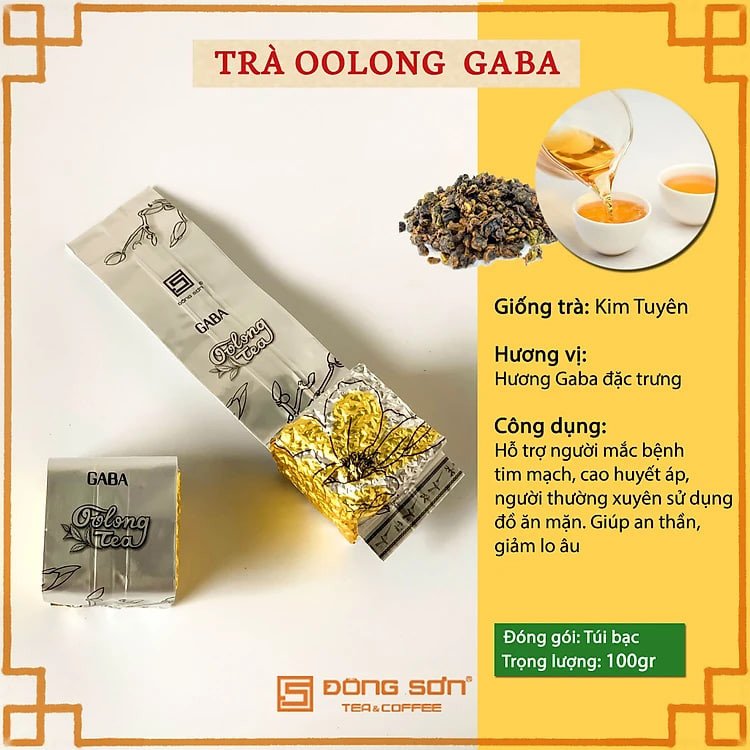 Trà Ô Long [ Gaba ], Trà sức khỏe ổn định huyết áp, an thần - Gói 100g - Đông Sơn