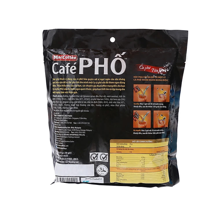 Cafe Phố sữa hoà tan MacCoffee- Bịch 30gói x 24g