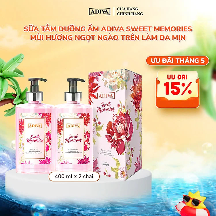 Combo 2 Hộp Sữa Tắm Dưỡng Ẩm Hương Nước Hoa Sweet Memories (400ml/ Chai)