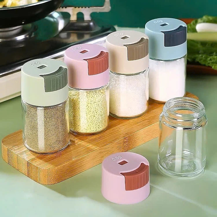 Hũ gia vị thủy tinh thông minh, chống ẩm, nút bấm tiện dụng - HÀNG CHÍNH HÃNG MINIIN