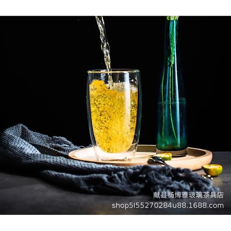 cốc thuỷ tinh cách nhiệt hai lớp 450ml