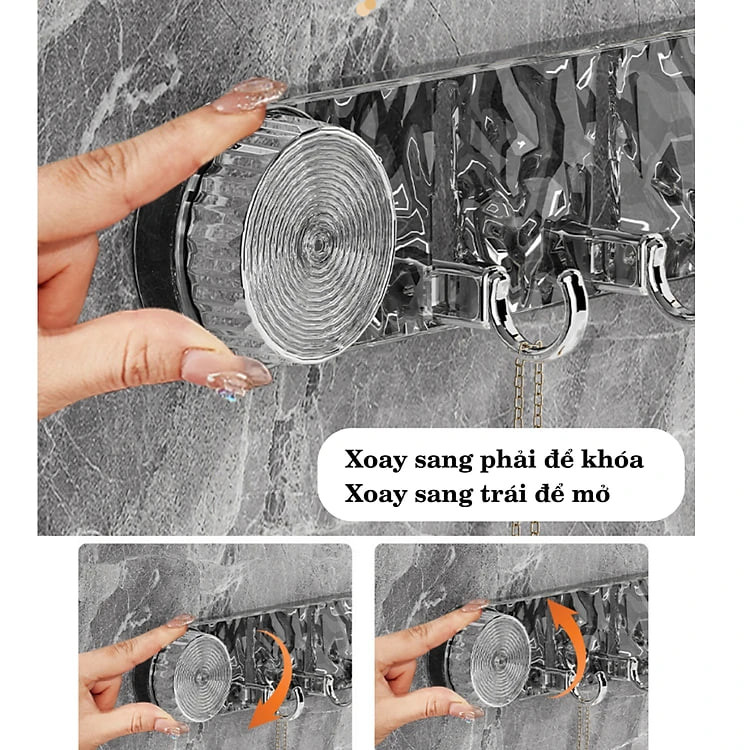 Móc Treo Tường Đa Năng Không Cần Khoan Đục Móc Treo Nhà Tắm Hút Chân Không Chịu Lực 5kg