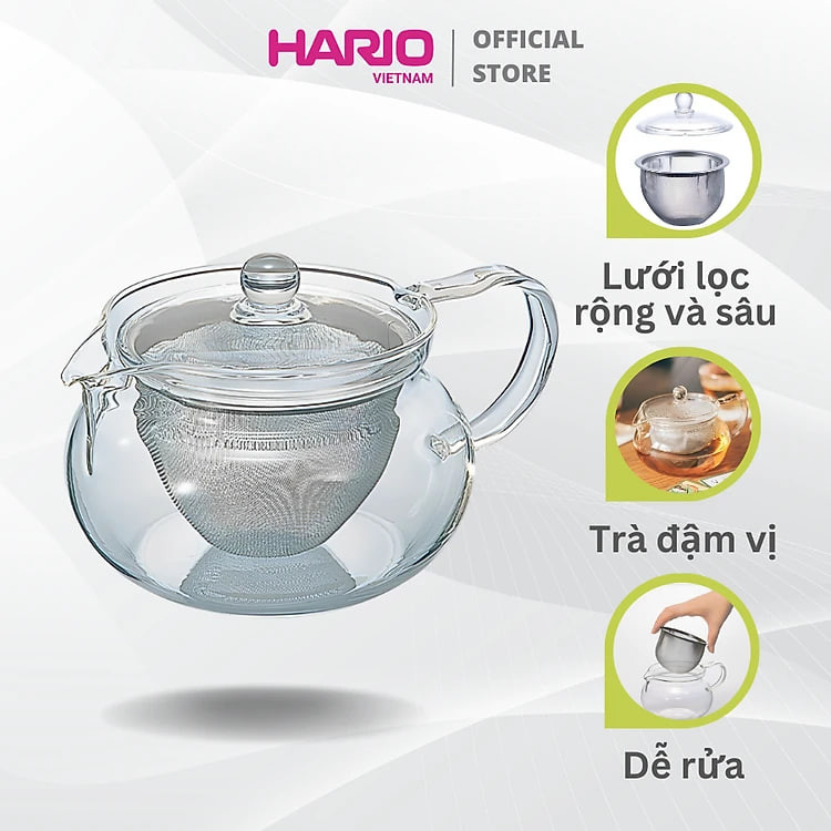 Bình pha trà kèm lưới lọc Hario 450ml (CHJMN-45T)