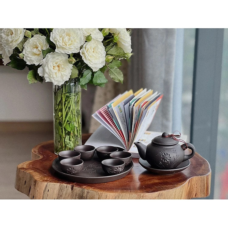 Bộ ấm trà gốm tử sa Bát Tràng