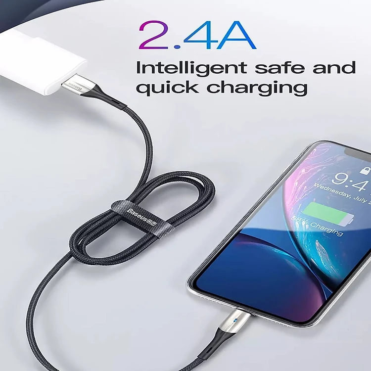 Cáp Sạc Nhanh Baseus Horizontal Data Cable - Dùng Cho iPhone iPad - Trang Bị Đèn Led - Công Nghệ Chống Đứt Gãy SR - Hàng Chính Hãng