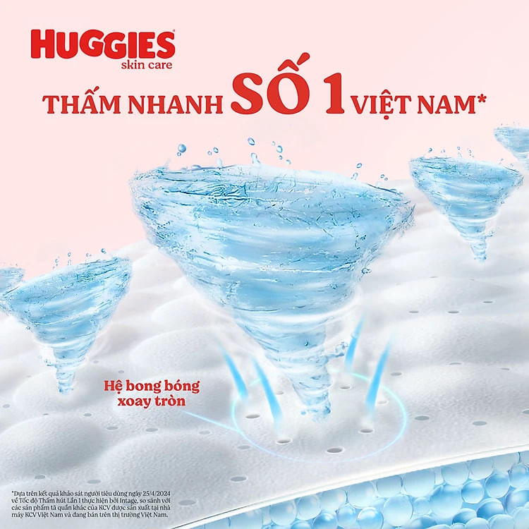 Tã quần Huggies Skin Care Mega Jumbo L100+4 miếng với tràm trà dịu da