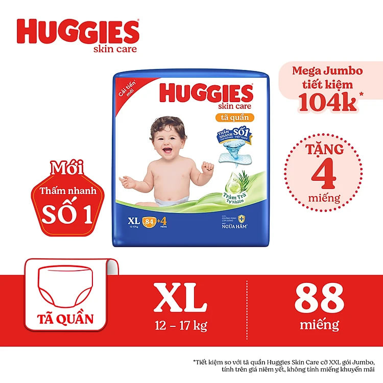 https://tiktokshop-seller-vn.com/Tã/bỉm quần Huggies Skin Care Mega Jumbo XL84+4 miếng với tràm trà dịu da