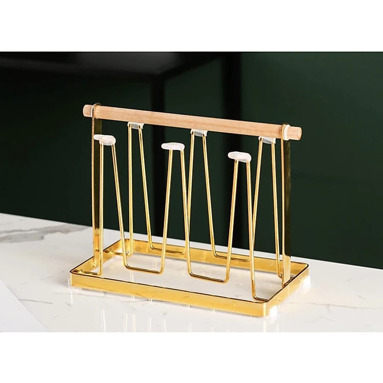 GIÁ TREO LY CỐC UỐNG NƯỚC  KIM LOẠI MẠ VÀNG CAO CẤP_AVN41