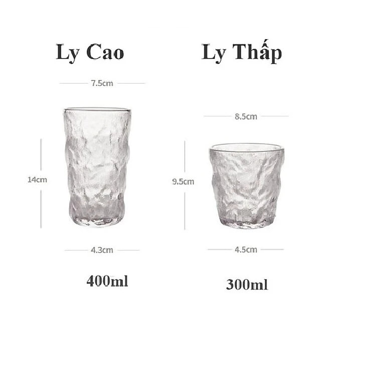 Ly thủy tinh vân nhám thiết kế phong cách giản đơn