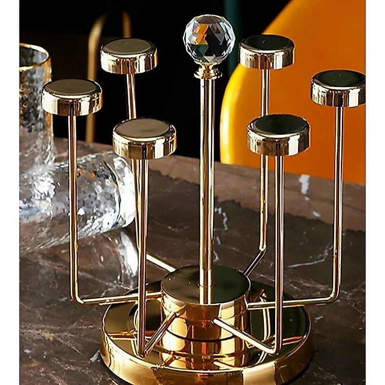 Giá úp ly, Giá úp cốc, Giá úp tiện lợi màu bạc Giá Úp Cốc Đẹp Để Bàn, LUXURY Giá Để Cốc Chén Inox Cao Cấp Xoay 360 Độ Sang Chảnh Và Tiện