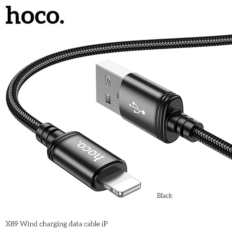 Dây sạc nhanh 2.4A cho Iphone Hoco. X89 dây dù chống đứt chống rối dài 1M - Hỗ trợ truyền dữ liệu tốc độ cao - Hàng Chính Hãng