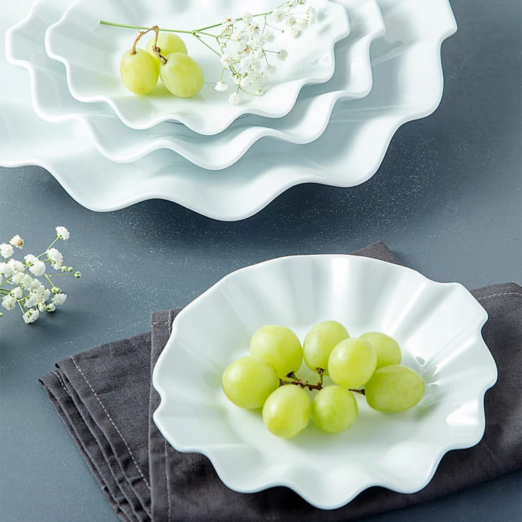 Đĩa bô đê Long Phương bằng sứ trắng cao cấp