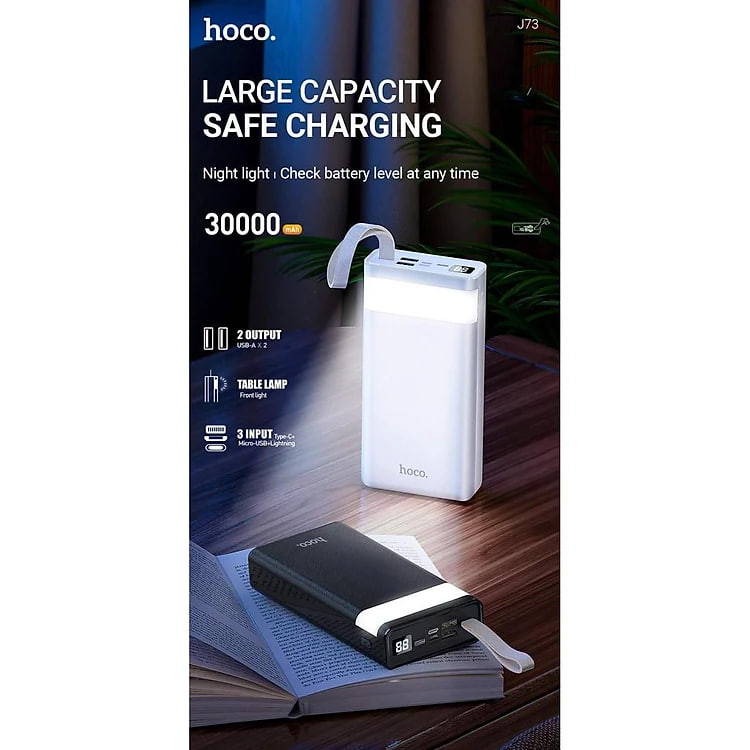 Pin Sạc dự phòng Hoco 30.000mAh Có Đèn - Hàng Chính Hãng