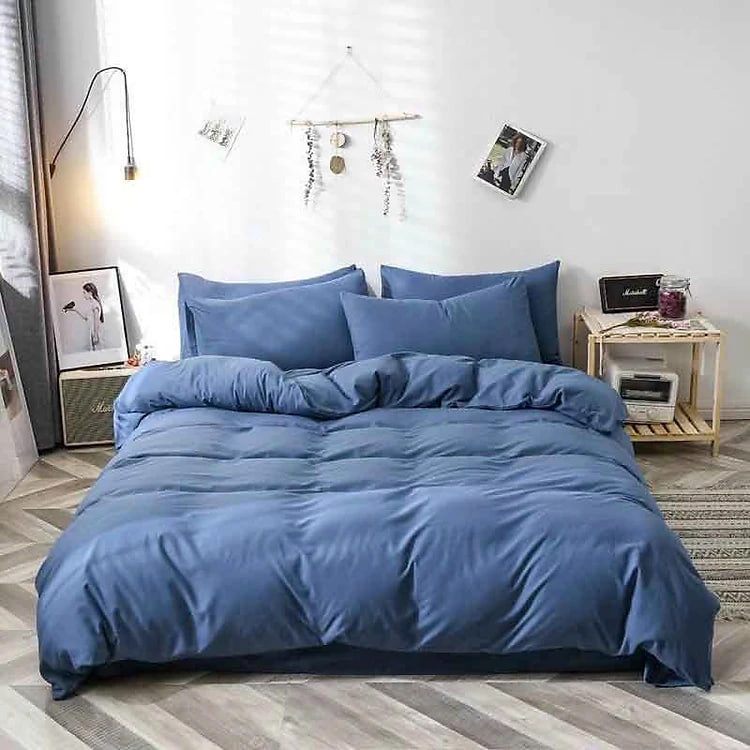 Bộ vỏ chăn ga gối cotton tici 1 màu Lidaco cotton đũi trơn dày decor phòng ngủ vintage đủ mọi cỡ nệm