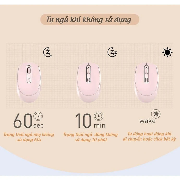 Chuột Không Dây Bluetooth PIX-LINK P100B Chống Ồn, DPI 1600, Chế Độ Kép Wireless Usb 2.4Ghz, Bluetooth Dùng Cho Macbook, Laptop, PC - Hàng chính Hãng