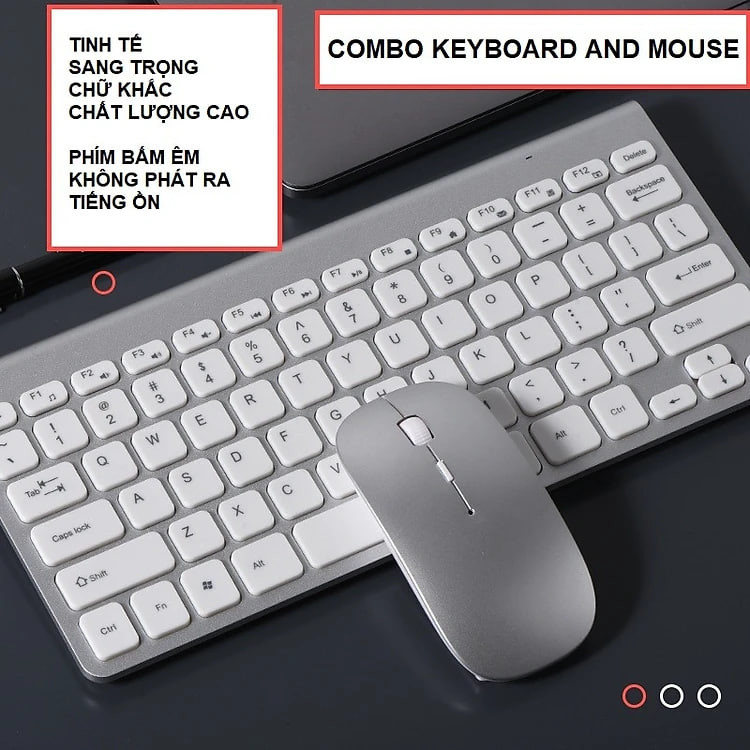 Bàn Phím Chuột không dây W201 nhỏ gọn cho máy tính , Laptop hàng nhập khẩu