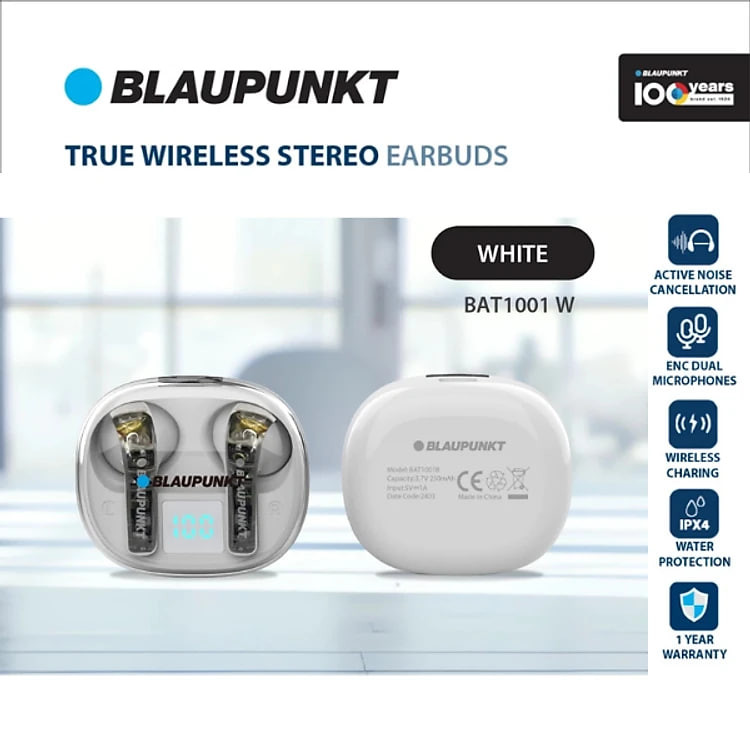 Tai Nghe Bluetooth True Wireless Blaupunkt BAT1001W - Hàng chính hãng