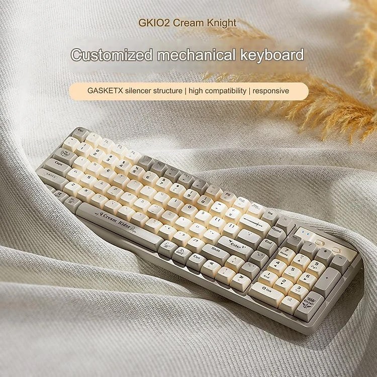 Bàn Phím Cơ Gaming không dây GK102 chống ồn - Bluetooth + USB - Pin sạc TypeC - Hotswap cho máy tính laptop điện thoại hàng nhập khẩu