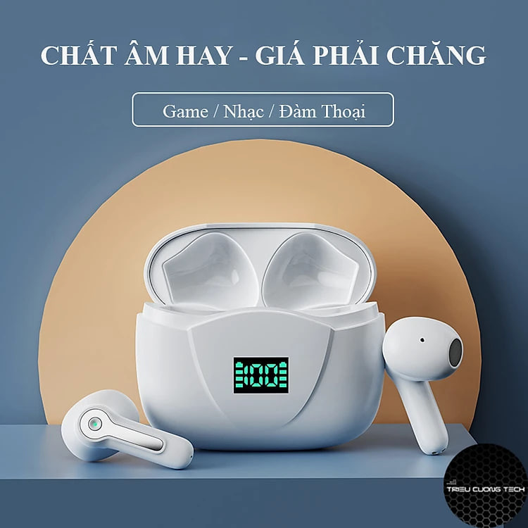 Tai Nghe Bluetooth True Wireless TWS TCT-S15 Giảm Ổn ENC Giảm Nhiễu Đàm Thoại - Âm Thanh HiFi - Màn Hình Led % Pin - Kháng Nước IPX6 Hàng Chính Hãng