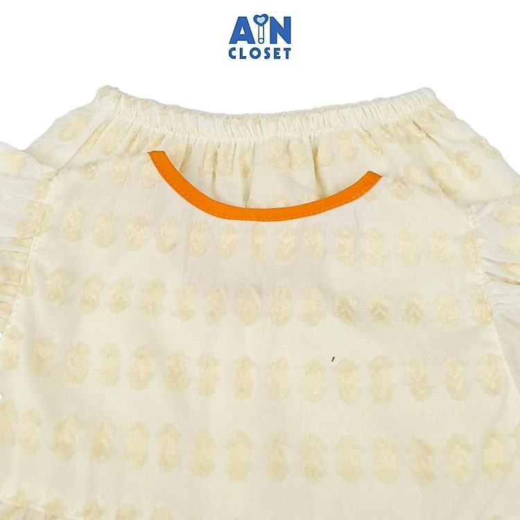 Set Áo Váy bé gái họa tiết Nơ Cam Cotton Hạt - AICDBGQGIQMV - AIN Closet