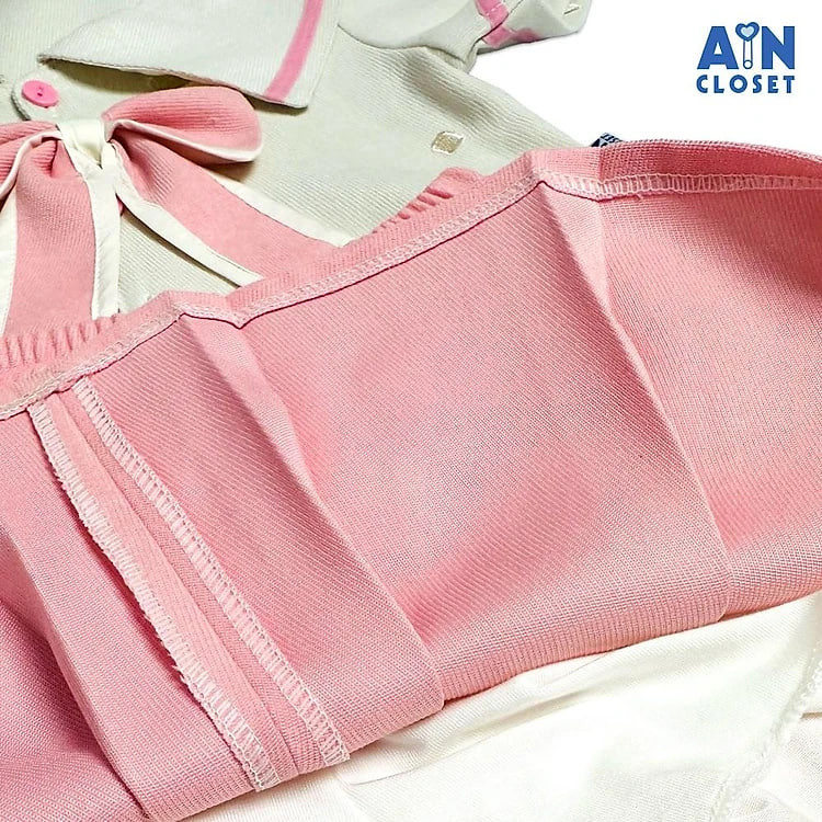 Set Áo váy bé gái họa tiết Hoa Thủy Thủy Hồng Nhung text - AICDBGNOAHUB - AIN Closet