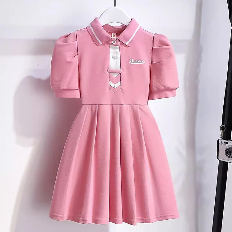 Váy cho bé gái váy polo trẻ em kiểu phương tây Quần áo trẻ em váy bé gái size đại đầm ngắn tay nữ cho bé đến 12t