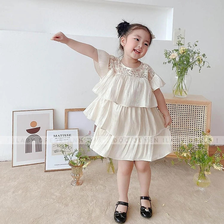 https://tiktokshop-seller-vn.com/Váy đầm Bé gái tiểu thư voan phối ren dáng xòe YESPAPA IL100