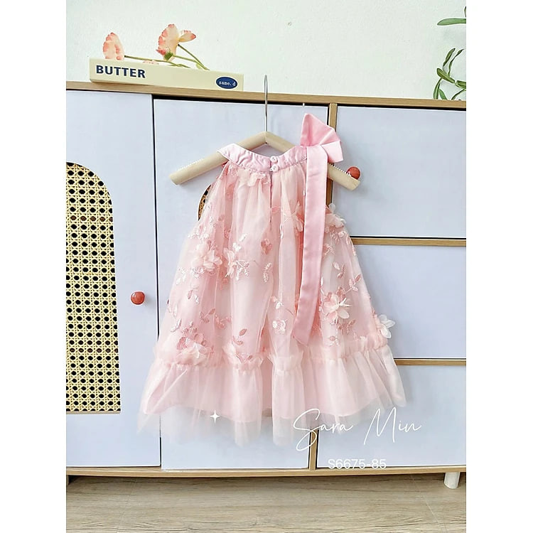 Đầm váy hoa công chúa màu pastel nhẹ nhàng cho bé gái từ 10-40kg hàng thiết kế