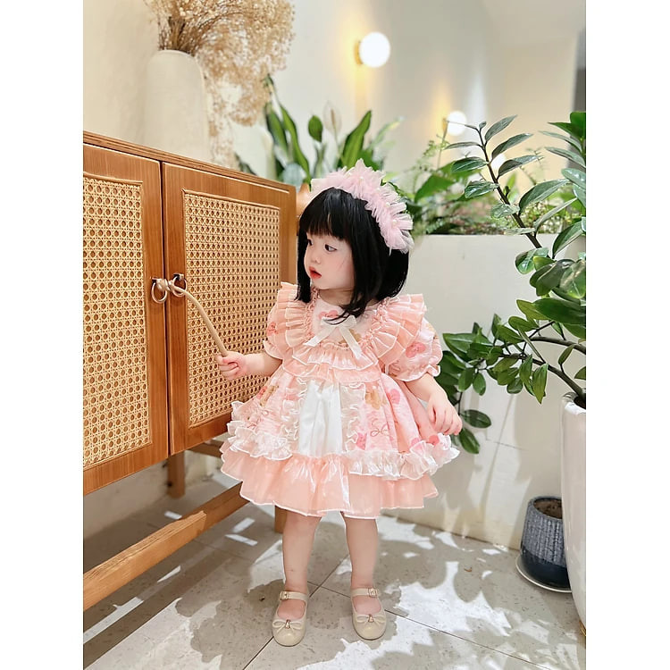 Váy Lolita Cho Bé- Sét váy 3 chi tiết phom phồng hàng may kĩ