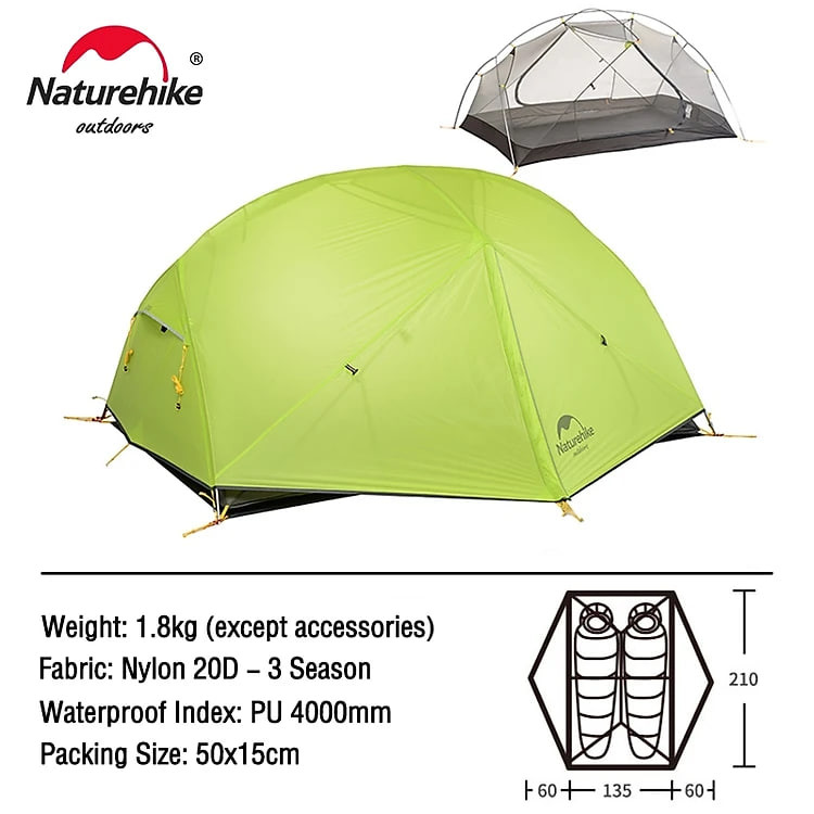 Lều Cắm Trại 2 Người Naturehike Mongar Siêu Gọn Nhẹ