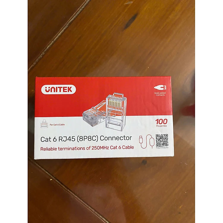Hạt đầu bấm mạng UTP RJ45 Cat6 Unitek (100c) - Hàng chính hãng
