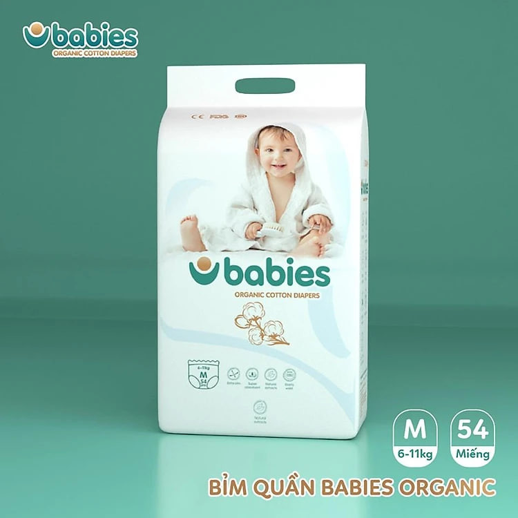 Tả dán Babies Organic size M 56 miếng (6-11kg)
