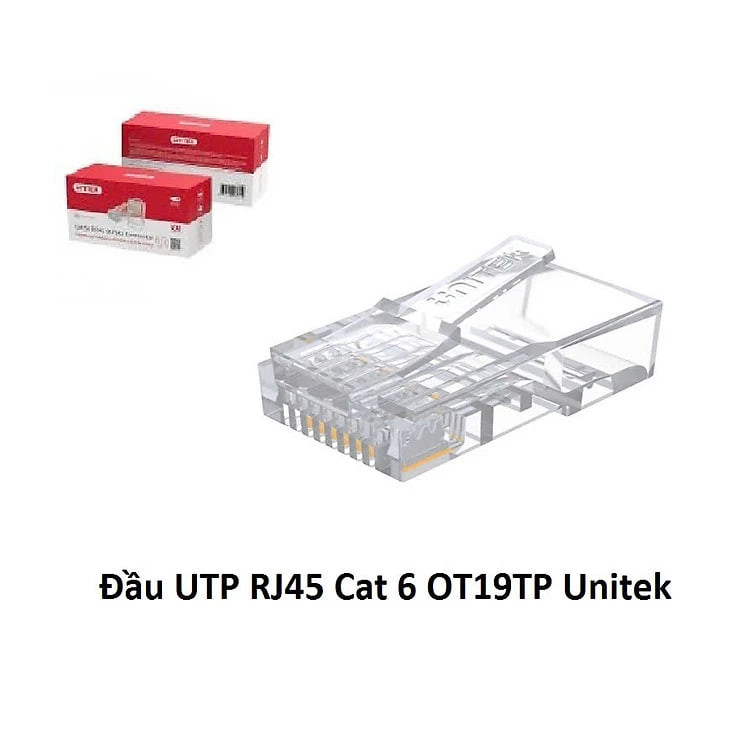 Hạt đầu bấm mạng UTP RJ45 Cat6 Unitek (100c) - Hàng chính hãng