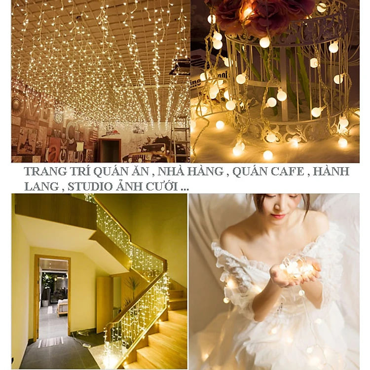 Đèn Led Trang Trí Dài 10M - 80 Bóng Trang Trí Noel Lễ Tết