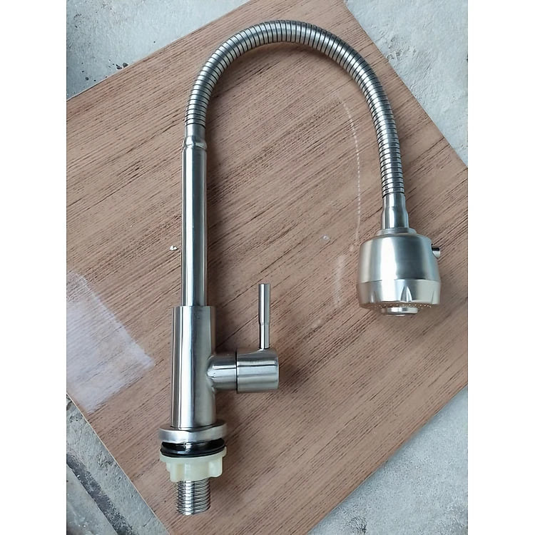 Vòi rửa chén KG15 dùng cho nước lạnh cần bẻ xoay 360độ cao cấp, phù hợp cho mọi chậu rửa, siêu tiết kiệm nước chất liệu inox304- Hàng chính hãng