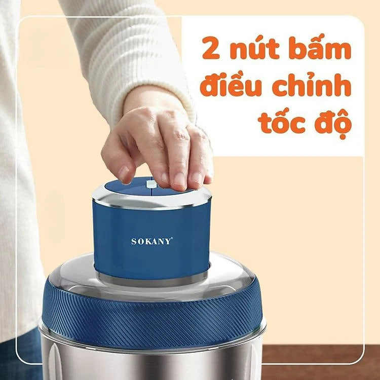 Máy xay thịt đa năng 2IN1 SOKANY SK-7030 cối INOX304, công suất 500W xay thịt, bóc tỏi tiện lợi - HÀNG CHÍNH HÃNG - DELIYA