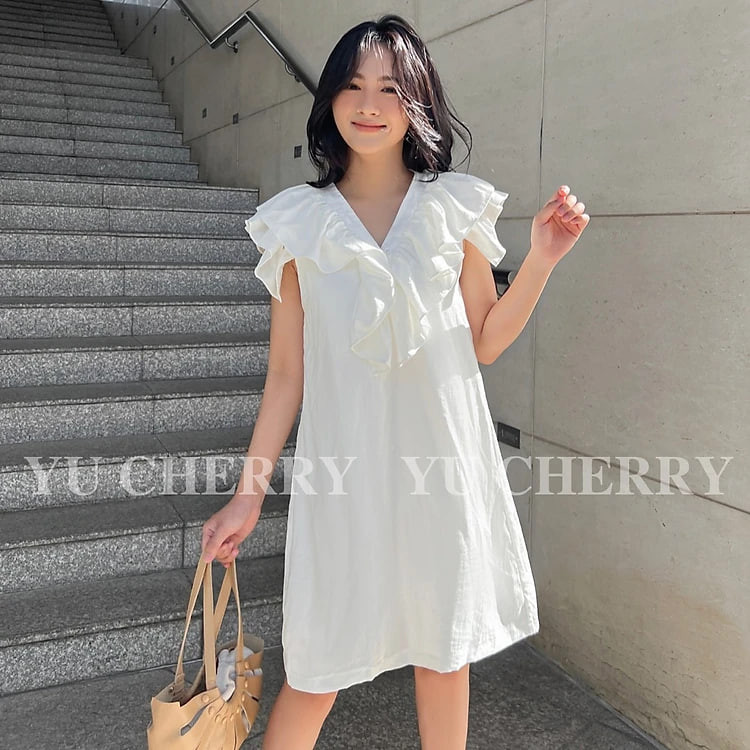YU CHERRY | Đầm Ruffle Neck Tank Dress YD147