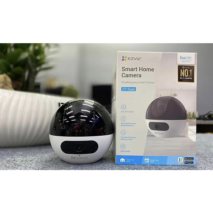 Camera Wifi Ezviz C7 2 Mắt 8M Quay Quét 360 độ, cảnh báo, phát hiện chuyển động, chống bụi, ban đêm có màu - hàng chính hãng