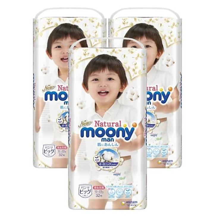 Tã Quần Moony Natural Bông Organic XL32 (32 Miếng)