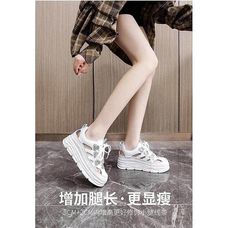 Giày thể thao tăng chiều cao nữ đế êm nhẹ, thoáng khí đế cao su đúc, chống trơn trượt hạn chế mòn – GNU2080