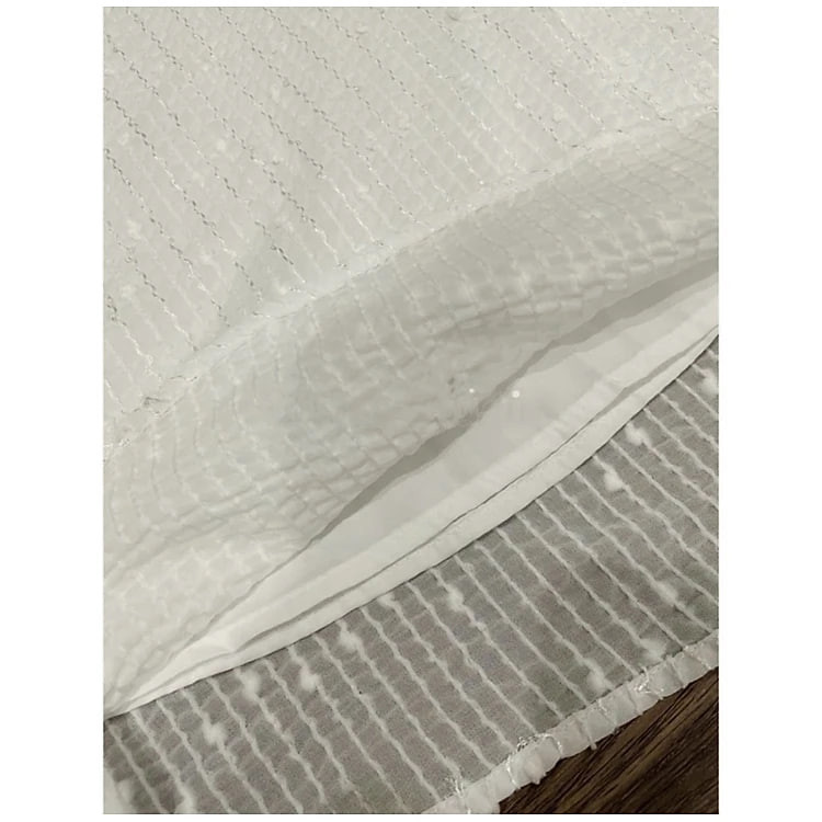 Đầm Midi Trắng Cổ Vuông Viền Ren Thanh Lịch Nữ Tính Tay Ngắn