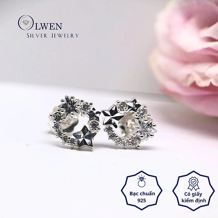 Bông Tai Đính Đá OlwenSilverJewelry - Phụ Kiện Nữ Giới Sang Trọng -  Women