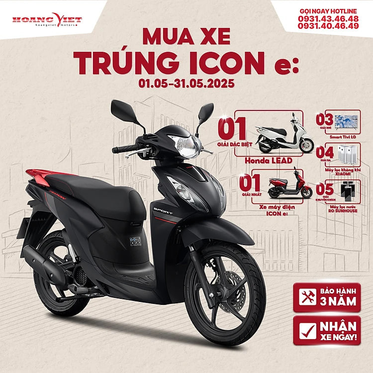 Xe Máy Honda Vision 2025 - Phiên Bản Thể Thao