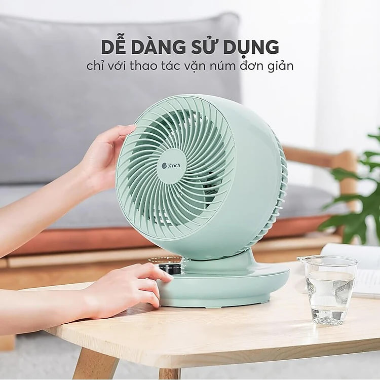 Quạt tuần hoàn không khí Elmich CFE-8787, quạt làm mát diện rộng và làm mới không khí, gọn nhẹ, dễ dàng mang theo mọi nơi - Hàng chính hãng
